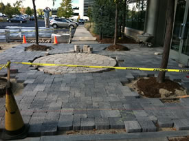 Installed Paver Stone with Circle Pattern